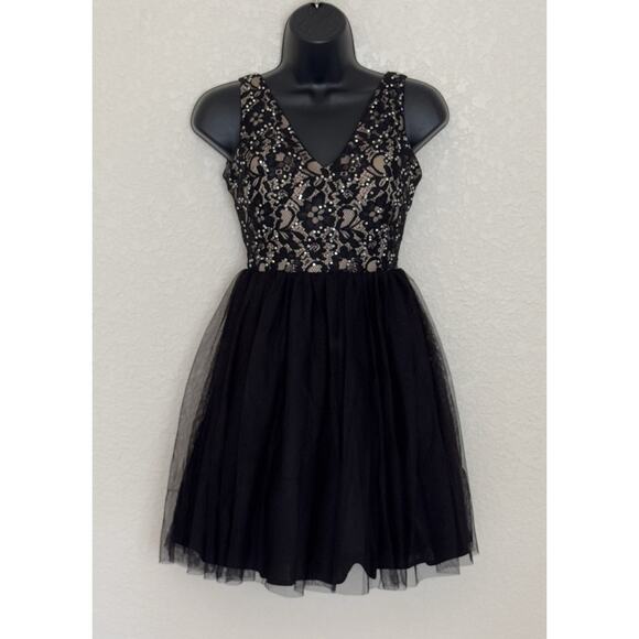 90s Vtg Blondie Nights Dress Embellished Lace Black Mini Tutu Balletcore, 1 - Picture 2 of 15